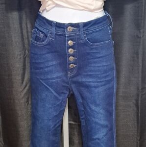 Women's Buttun Fly Blue Jeans